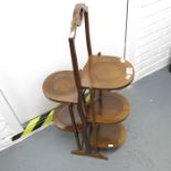 A three tier folding cakestand