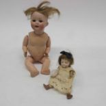 A Heubach & Koppelsdorf bisque headed doll, blue s