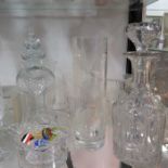 Miscellaneous glassware to include vases and wine