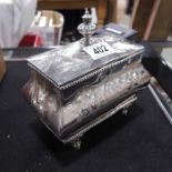 A Victorian silver plated double tea caddy, of rec