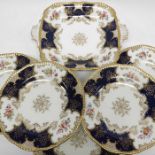 A set of five Coalport dessert plates, painted and