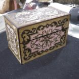 A 19th century boulle work stationary box, with se