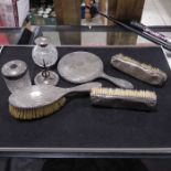 A collection of silver mounted dressing table item