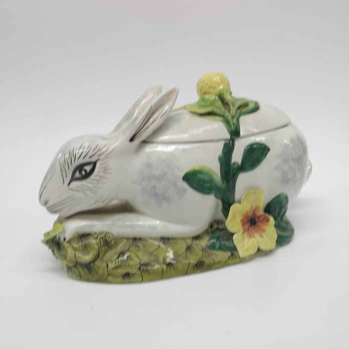 An Italian faience figural tureen and ladle, model - Image 2 of 3