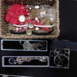 A selection of silver and costume jewellery, to in
