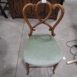 A Victorian walnut bedroom chair