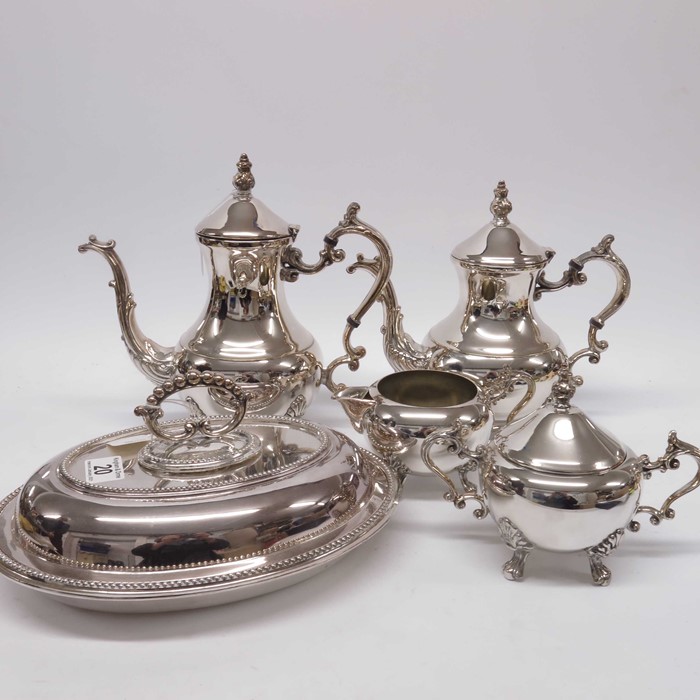 F B Rogers, a four piece silver plated tea set, ba - Image 2 of 3