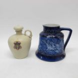 A Macintyre John Gilpin blue ground jug, 17cm high,