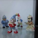 Four Wade figures, Noddy, Big Ears, Mr Plod and Mi