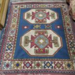 Two Tribal Afghan style rugs, 151cm x 128cm and 14