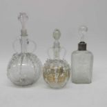 A 19th century Dutch soda glass decanter with whit