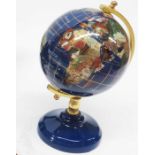 A specimen hardstone table globe with gilt metal m