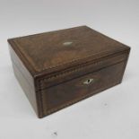 A Victorian walnut and parquetry inlaid Tunbridge