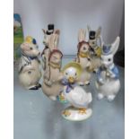 Wade Mr and Mrs Rabbit salt and pepper pots, Mr an