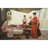 K. Longman, Classical Scene, oil on canvas, signed