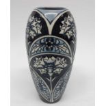 Sian Leeper for Moorcroft, blue and white floral pattern vase
