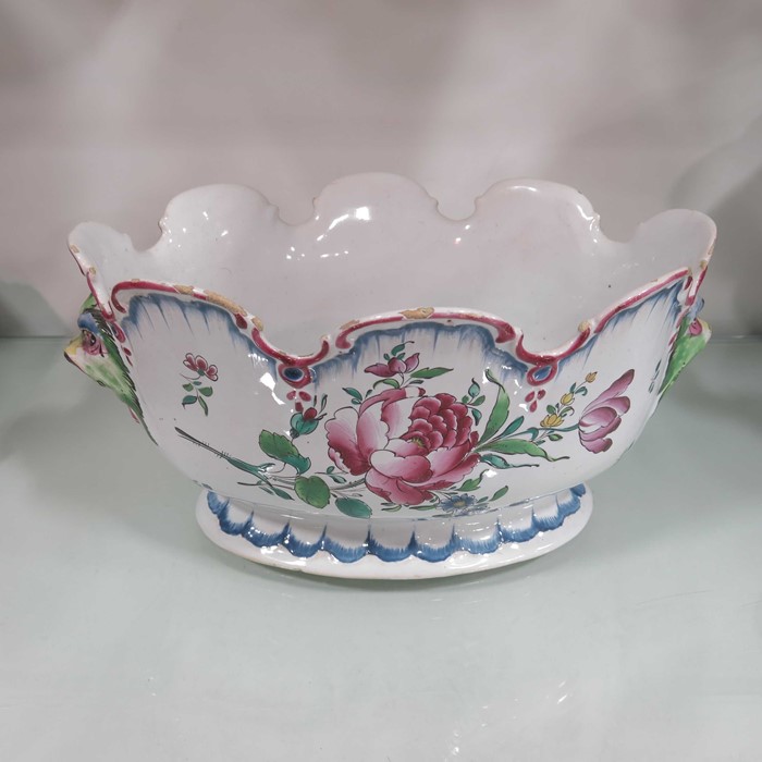 A French faience Monteith, oval footed from, paint - Image 2 of 3