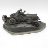 After Wilhelm Zwick for Kayser,, a cast inkwell, in the form of a vintage racing ca