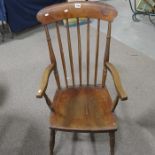 An ash and elm stick back armchair