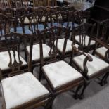 A set of eight Chippendale style dining chairs, ca