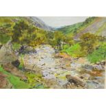 Roy Abell (b.1931), North Wales river, watercolour