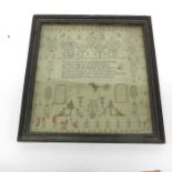 18th Century cross stitch sampler, with resurrecti