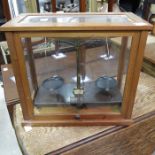 Wooden cased laboratory scales
