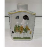 A Pratt ware 'Macaroni' tea caddy of square form