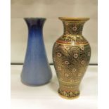 A Cobridge stoneware vase, angled baluster form, f