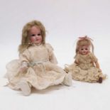 An Armand Marseille bisque headed doll, fixed brow