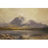 A.W. Weedon (19th century), Mountain and Lake, wat