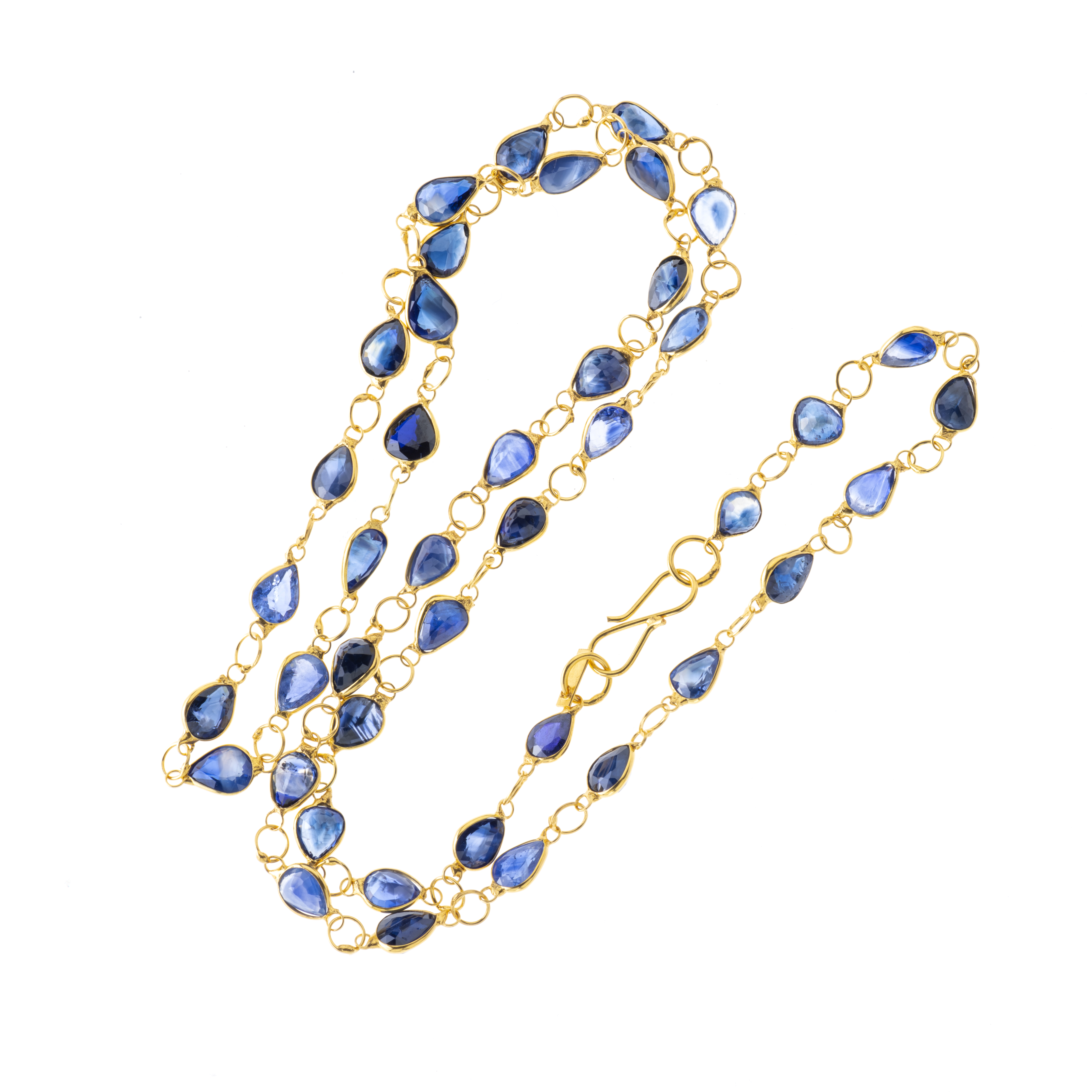 A 14ct gold sapphire line necklace - Image 2 of 2