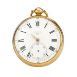 An 18ct gold pocket watch, signed Mudge London