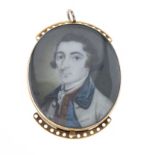 Luke Sullivan (Irish, 1705-1771), a Georgian gold, portrait miniature clasp