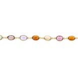 A 14ct gold multi-gem bracelet