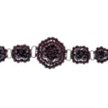 A 19th century garnet cluster bracelet