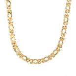 A 9ct gold fancy-link necklace