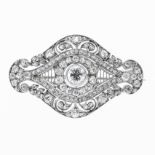 A Belle Epoque gold and silver diamond openwork brooch