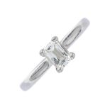 A platinum diamond single-stone ring