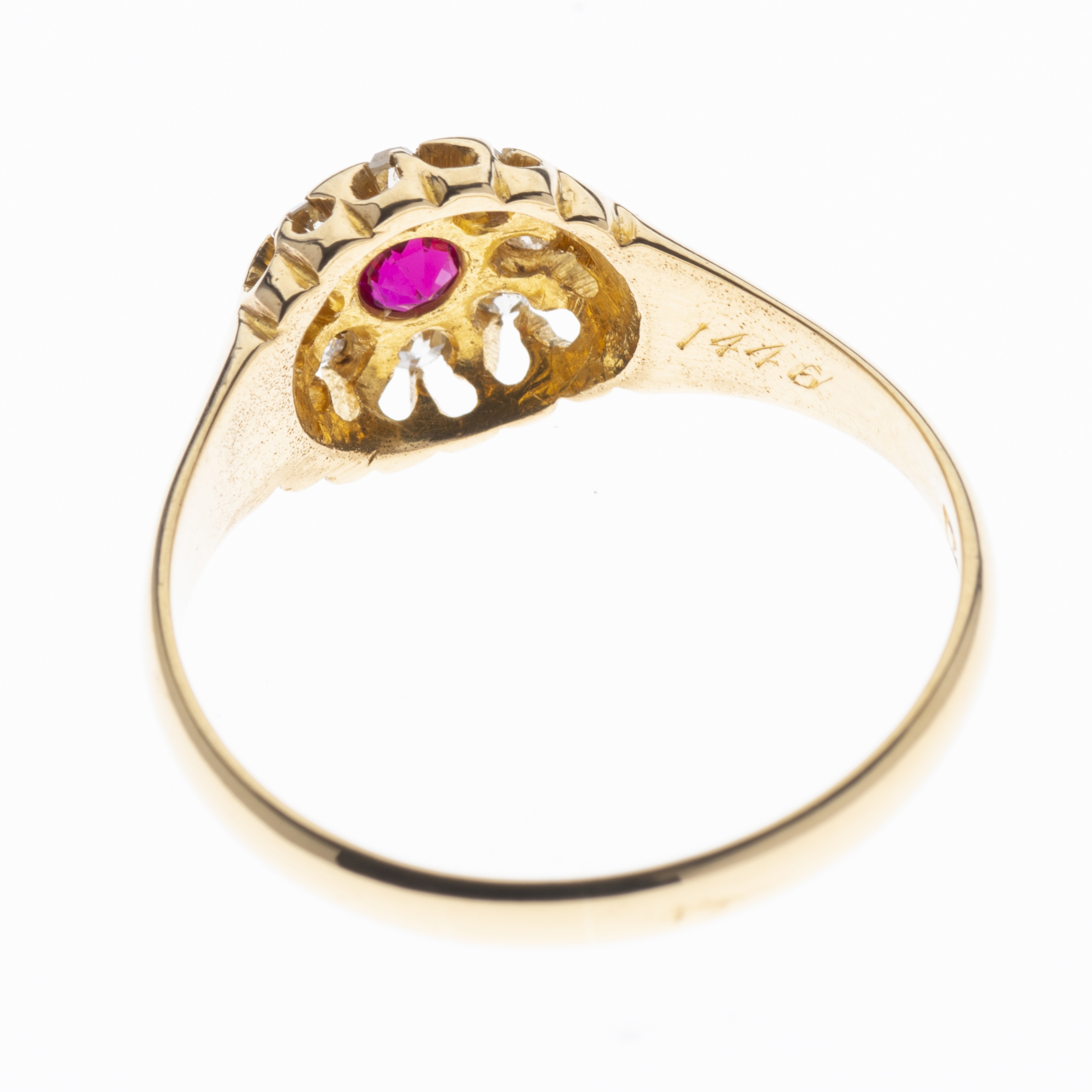 An early 20th century 18ct gold ruby and diamond cluster ring - Image 2 of 3