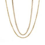 Two 9ct gold box-link necklaces