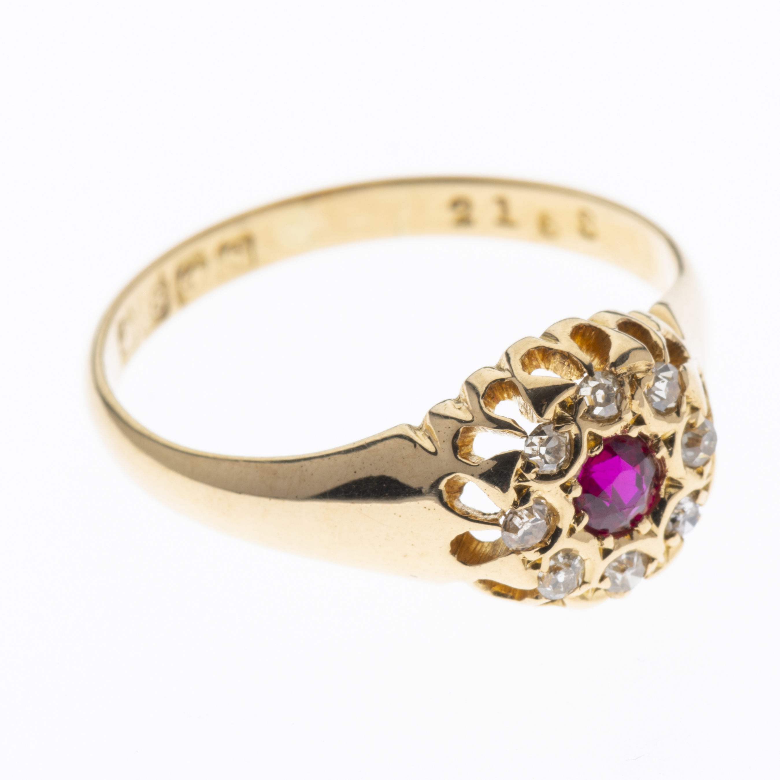 An early 20th century 18ct gold ruby and diamond cluster ring - Image 3 of 3