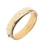 A 9ct gold floral engraved hinged bangle