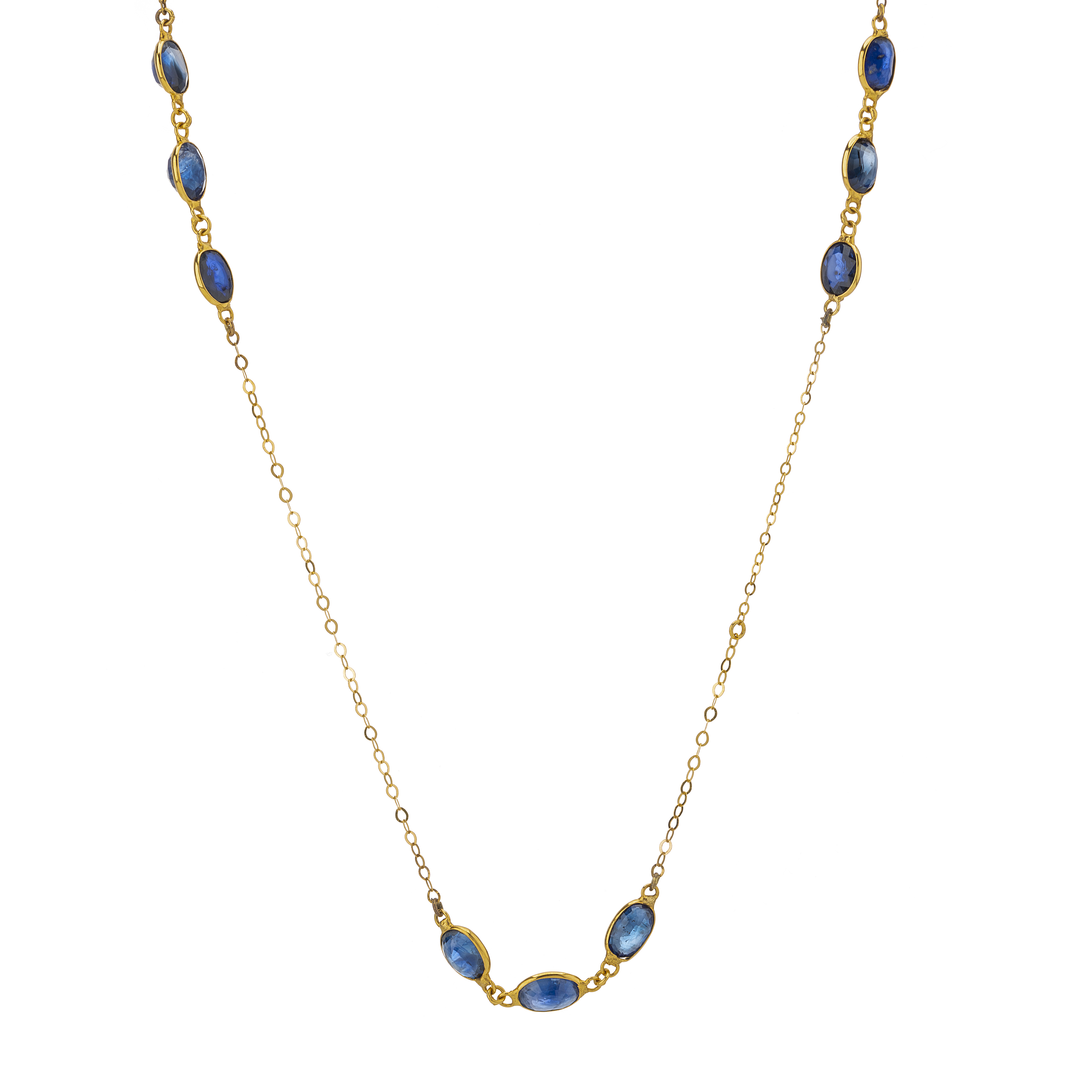 A 18ct gold sapphire necklace