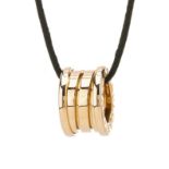 Bulgari, an 18ct gold B.Zero1 pendant, with cord