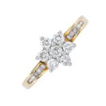 An 18ct gold diamond floral cluster ring