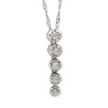An 18ct gold diamond articulated drop necklace