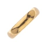 A mid 20th century 22ct gold wedding band ring