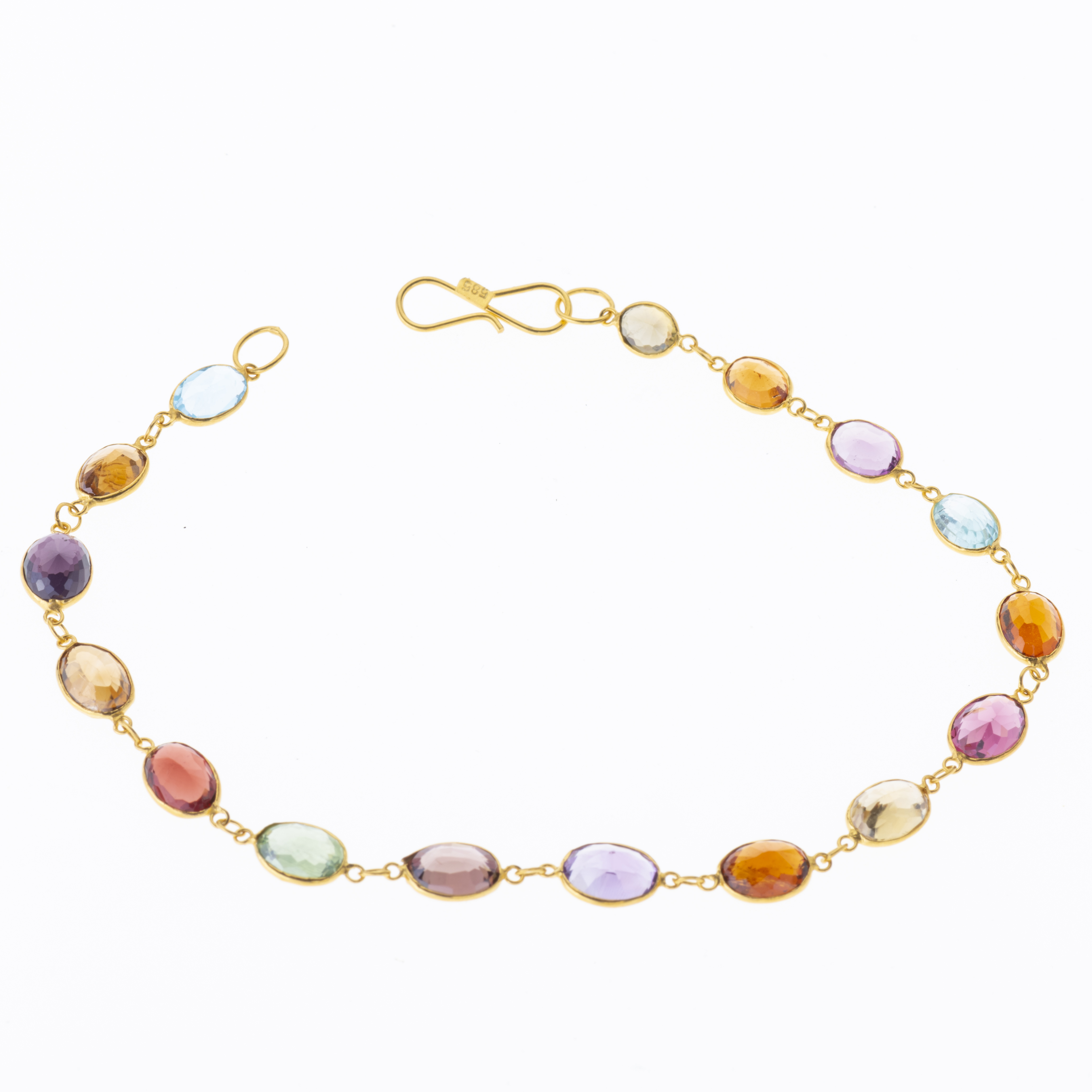 A 14ct gold multi-gem bracelet - Image 2 of 3