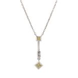 An 18ct gold yellow diamond and diamond necklace